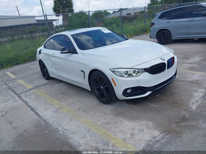 2014 BMW 4er VIN WBA3N3C58EK231065 IAAI salvage auction — REAR END, Wait Title, sold $2,500 on 2026-08-02 (photo 1)