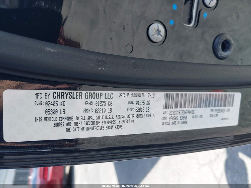 2013 Dodge Challenger VIN 2C3CDYBT2DH740436 IAAI salvage auction — NORMAL WEAR, Salvage (Florida), sold $9,500 on 2026-08-02 (photo 9)