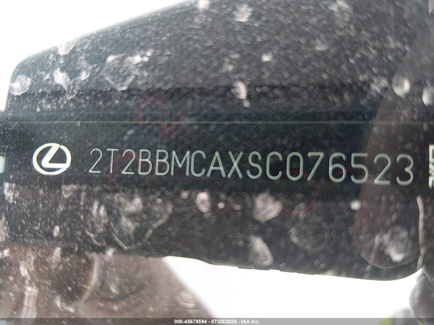 2025 Lexus Rx VIN 2T2BBMCAXSC076523 IAAI salvage auction — RIGHT SIDE, Salvage - Greater Than 75% (Maryland), sold $23,350 on 2026-08-24 (photo 9)