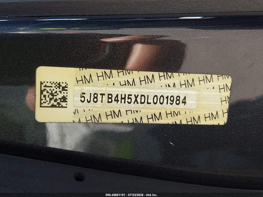 2013 Acura Rdx VIN 5J8TB4H5XDL001984 IAAI salvage auction — ROLLOVER, Salvage Title, sold $350 on 2026-08-28 (photo 9)