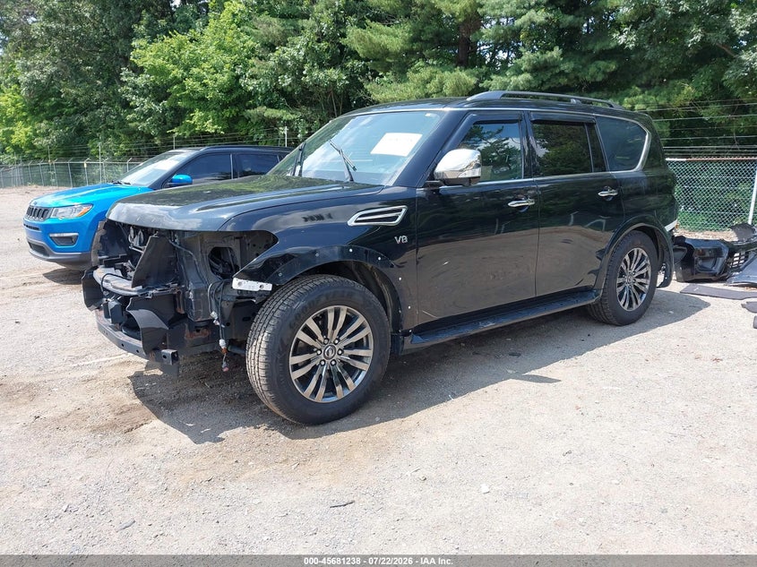2019 Nissan Armada VIN JN8AY2NE3K9756535 IAAI salvage auction — FRONT & REAR, Wait Title, sold $7,700 on 2026-08-31 (photo 2)