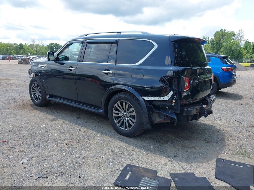 2019 Nissan Armada VIN JN8AY2NE3K9756535 IAAI salvage auction — FRONT & REAR, Wait Title, sold $7,700 on 2026-08-31 (photo 3)