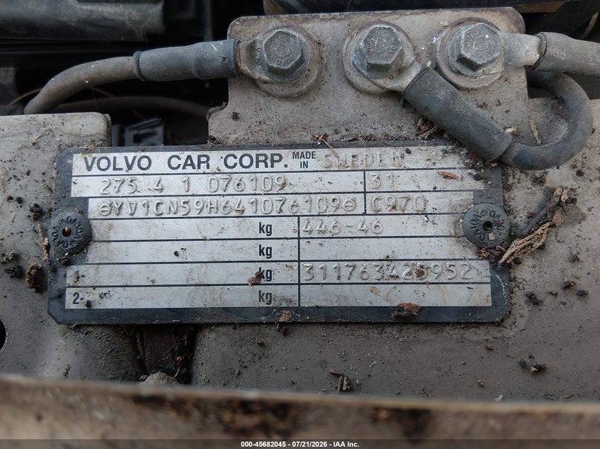 2004 Volvo Xc90 VIN YV1CN59H641076109 IAAI salvage auction — NORMAL WEAR, Clear (Georgia), sold $250 on 2026-07-31 (photo 9)