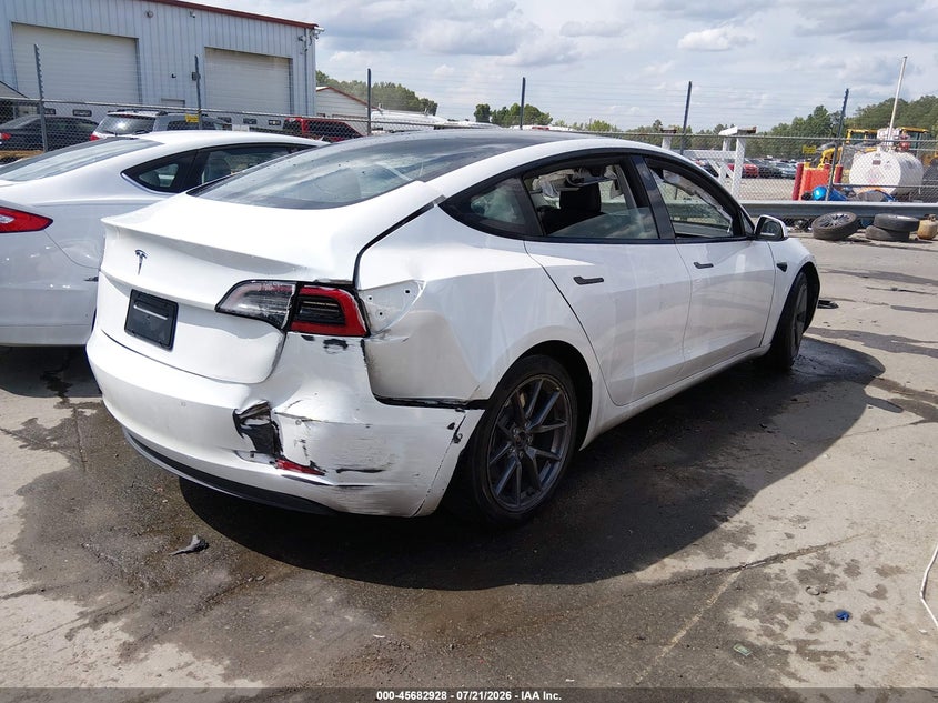 2022 Tesla Model 3 VIN 5YJ3E1EA1NF320264 IAAI salvage auction — FRONT & REAR, Wait Title, sold $6,850 on 2026-09-21 (photo 4)