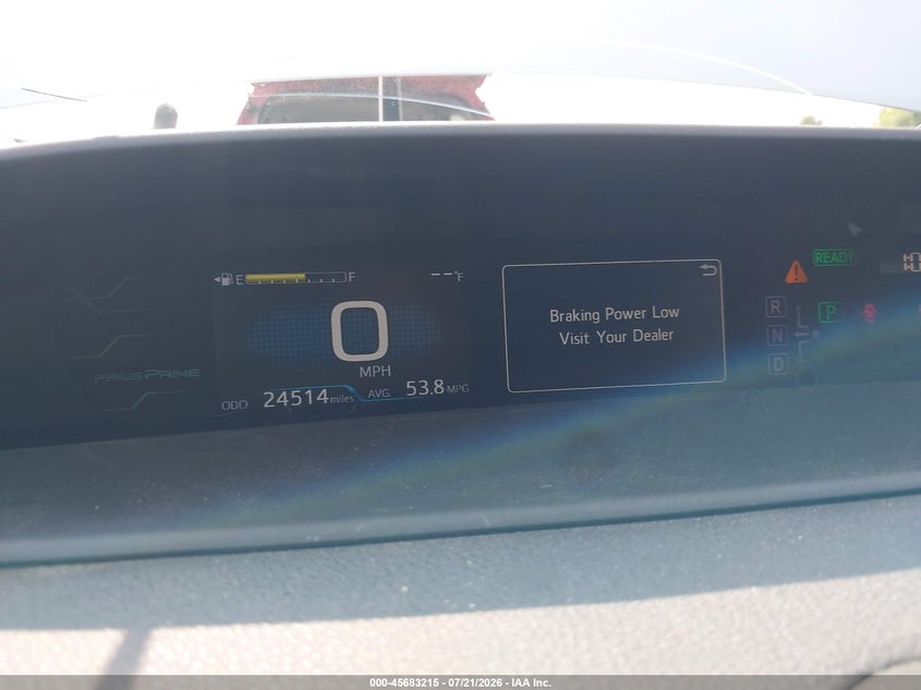 2021 Toyota Prius VIN JTDL9MFU1M3025143 IAAI salvage auction — FRONT & REAR, Salvage Title, sold $25 on 2026-07-28 (photo 7)