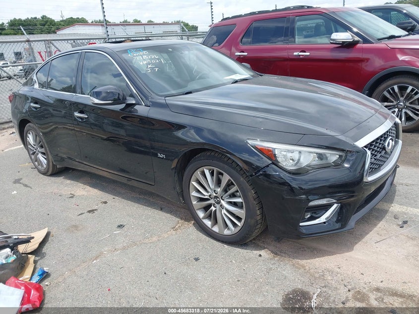 2020 Infiniti Q50 VIN JN1EV7AR3LM257084 IAAI salvage auction — FRONT END, Salvage (North Carolina), sold $5,100 on 2026-07-29 (photo 1)
