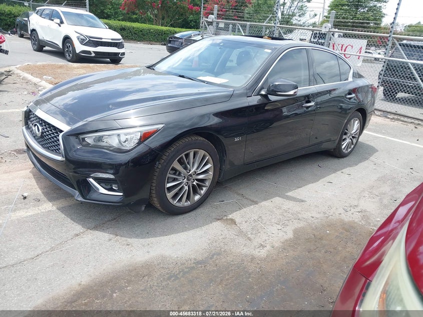 2020 Infiniti Q50 VIN JN1EV7AR3LM257084 IAAI salvage auction — FRONT END, Salvage (North Carolina), sold $5,100 on 2026-07-29 (photo 2)