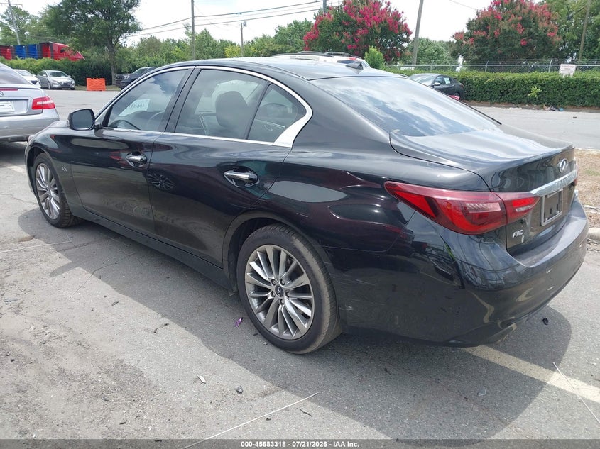 2020 Infiniti Q50 VIN JN1EV7AR3LM257084 IAAI salvage auction — FRONT END, Salvage (North Carolina), sold $5,100 on 2026-07-29 (photo 3)
