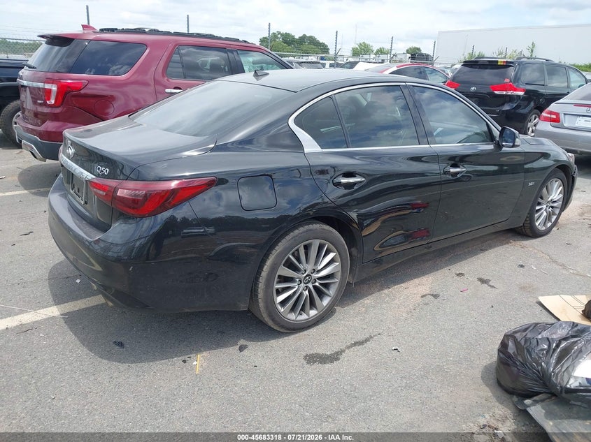 2020 Infiniti Q50 VIN JN1EV7AR3LM257084 IAAI salvage auction — FRONT END, Salvage (North Carolina), sold $5,100 on 2026-07-29 (photo 4)
