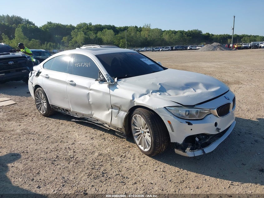 2015 BMW 4er VIN WBA4A7C55FD414128 IAAI salvage auction — FRONT & REAR, Wait Title, sold $1,750 on 2026-08-12 (photo 1)
