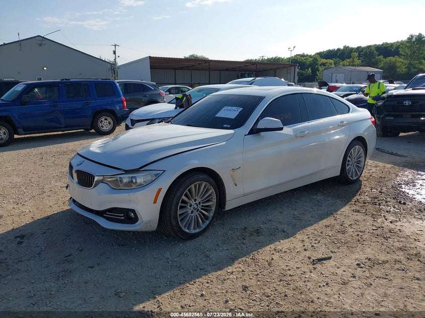 2015 BMW 4er VIN WBA4A7C55FD414128 IAAI salvage auction — FRONT & REAR, Wait Title, sold $1,750 on 2026-08-12 (photo 2)