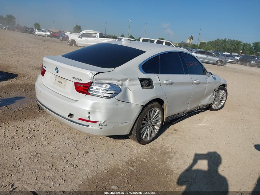 2015 BMW 4er VIN WBA4A7C55FD414128 IAAI salvage auction — FRONT & REAR, Wait Title, sold $1,750 on 2026-08-12 (photo 4)