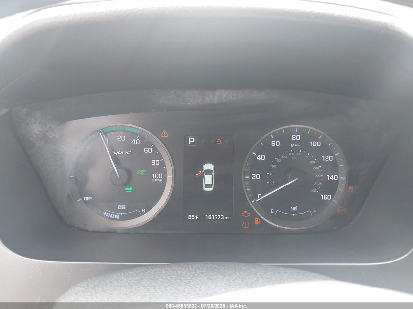 2016 Hyundai Sonata hybrid VIN KMHE34L19GA025777 IAAI salvage auction — NORMAL WEAR, Clear-Dealer Only (Washington), sold $25 on 2026-07-23 (photo 7)