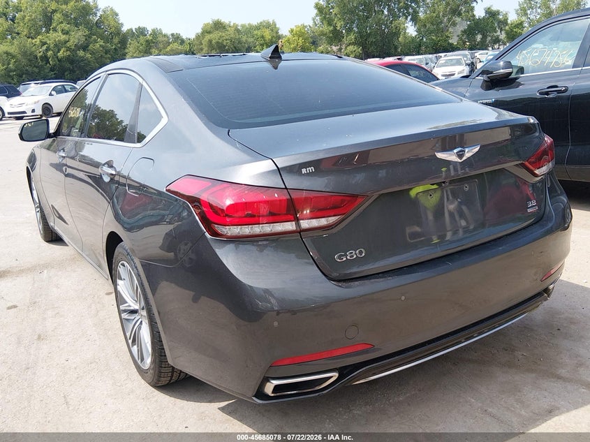 2018 Genesis G80 VIN KMHGN4JE4JU228249 IAAI salvage auction — STORM DAMAGE, Clear (Kansas), sold $3,650 on 2026-10-08 (photo 3)