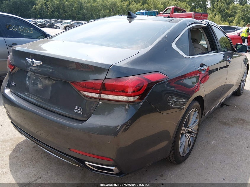 2018 Genesis G80 VIN KMHGN4JE4JU228249 IAAI salvage auction — STORM DAMAGE, Clear (Kansas), sold $3,650 on 2026-10-08 (photo 4)