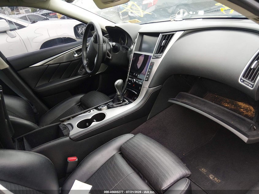 2017 Infiniti Q50 VIN JN1EV7AR6HM833886 IAAI salvage auction — FRONT END, Salvage Title, sold $7,750 on 2026-08-18 (photo 5)