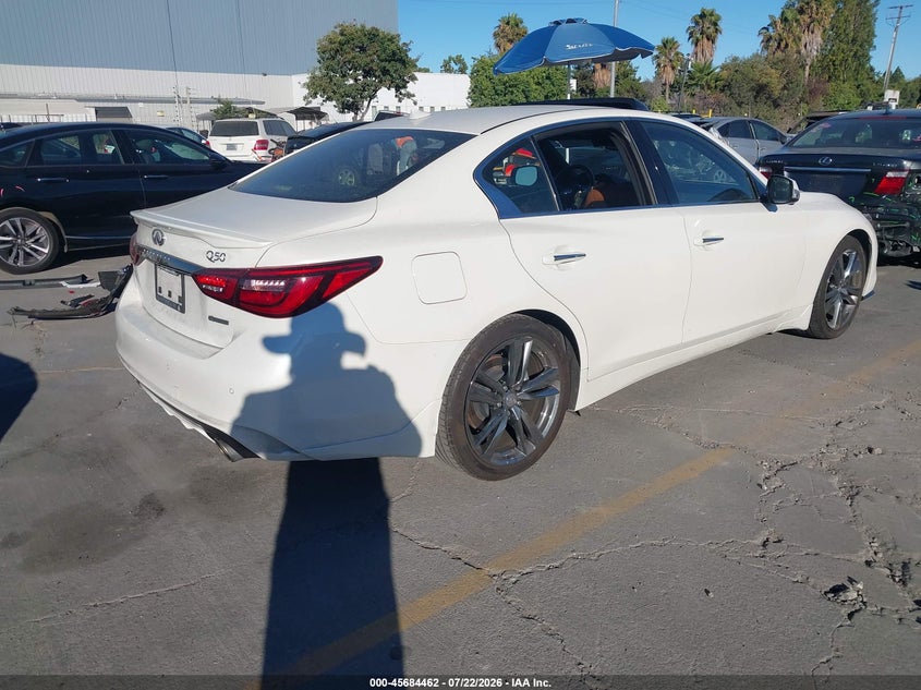 2021 Infiniti Q50 VIN JN1EV7CP5MM707492 IAAI salvage auction — THEFT, Salvage (California), sold $9,300 on 2026-08-24 (photo 4)