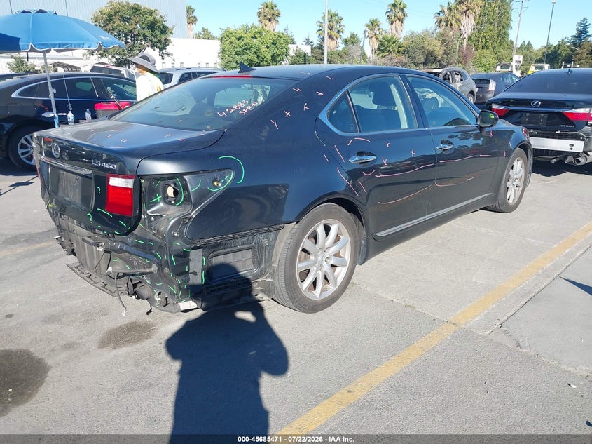 2007 Lexus Ls 460 VIN JTHBL46F375043360 IAAI salvage auction — REAR END, Salvage (California), sold $3,550 on 2026-08-03 (photo 4)