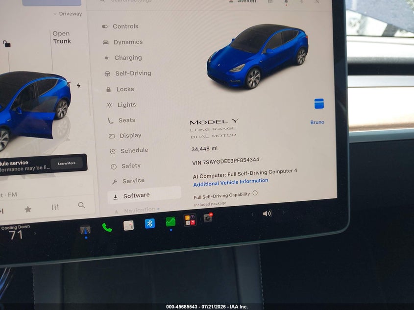 2023 Tesla Model y VIN 7SAYGDEE3PF854344 IAAI salvage auction — REAR END, Salvage (California), sold $10,700 on 2026-08-24 (photo 7)