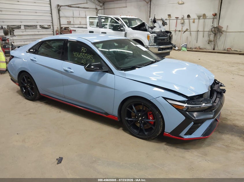 2025 Hyundai Elantra n VIN KMHLW4DK1SU024023 IAAI salvage auction — FRONT END, Wait Title, sold $8,600 on 2026-09-03 (photo 1)