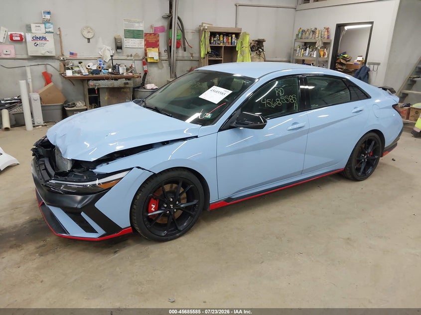 2025 Hyundai Elantra n VIN KMHLW4DK1SU024023 IAAI salvage auction — FRONT END, Wait Title, sold $8,600 on 2026-09-03 (photo 2)