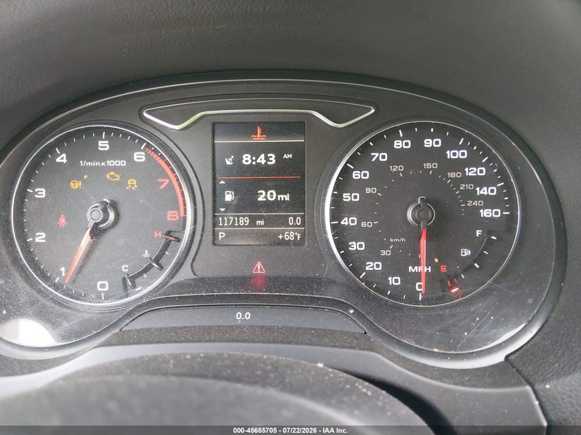 2015 Audi A3 VIN WAUEFGFF4F1112177 IAAI salvage auction — NORMAL WEAR, Clear (Illinois), sold $450 on 2026-07-28 (photo 7)