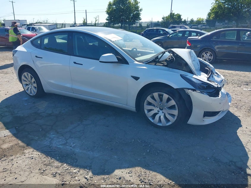2022 Tesla Model 3 VIN 5YJ3E1EB2NF151672 IAAI salvage auction — FRONT END, Salvage Title, sold $5,400 on 2026-08-27 (photo 1)