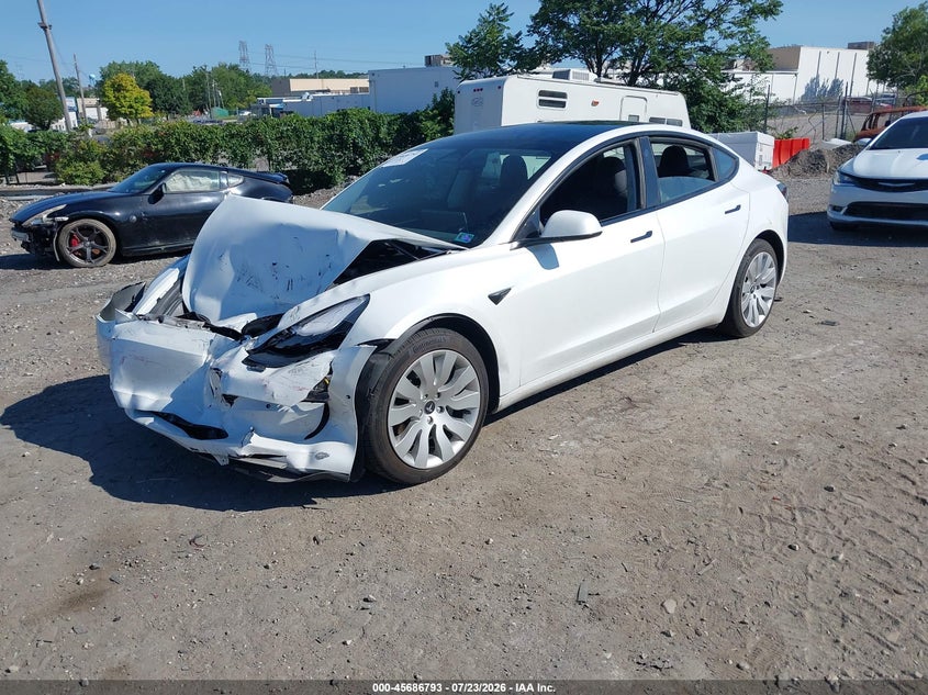2022 Tesla Model 3 VIN 5YJ3E1EB2NF151672 IAAI salvage auction — FRONT END, Salvage Title, sold $5,400 on 2026-08-27 (photo 2)