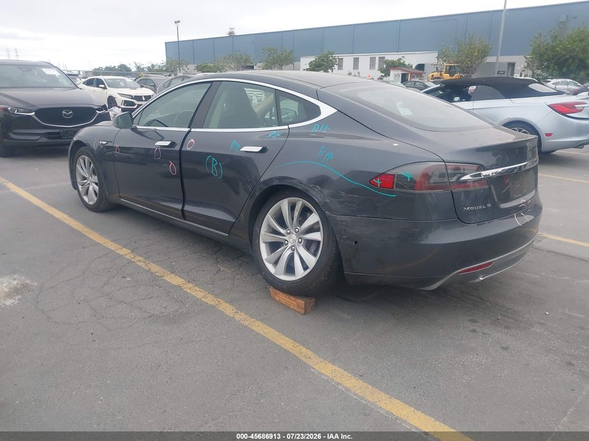 2014 Tesla Model s VIN 5YJSA1H17EFP62257 IAAI salvage auction — LEFT REAR, Wait Title, sold $2,450 on 2026-08-03 (photo 3)