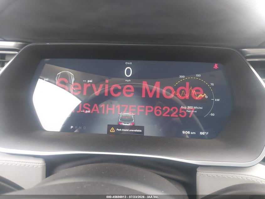 2014 Tesla Model s VIN 5YJSA1H17EFP62257 IAAI salvage auction — LEFT REAR, Wait Title, sold $2,450 on 2026-08-03 (photo 7)