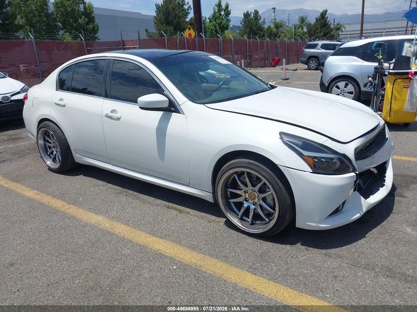 2013 Infiniti G VIN JN1CV6AP6DM711720 IAAI salvage auction — FRONT END, Salvage (California), sold $1,200 on 2026-07-28 (photo 1)
