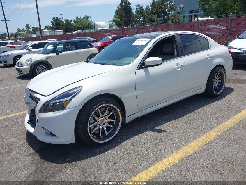 2013 Infiniti G VIN JN1CV6AP6DM711720 IAAI salvage auction — FRONT END, Salvage (California), sold $1,200 on 2026-07-28 (photo 2)