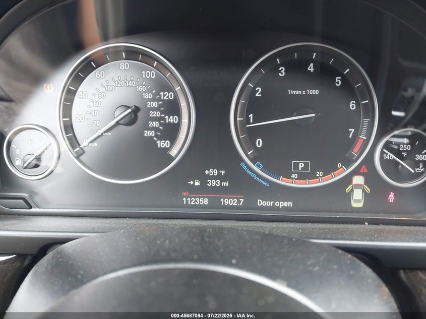 2015 BMW 5er VIN WBA5B3C5XFD545467 IAAI salvage auction — LEFT & RIGHT, Salvage Title, sold $50 on 2026-08-15 (photo 7)