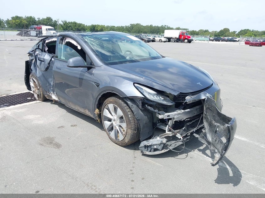 2023 Tesla Model y VIN 7SAYGDEE1PA038858 IAAI salvage auction — ROLLOVER, Salvage Title, sold $4,600 on 2026-08-02 (photo 1)