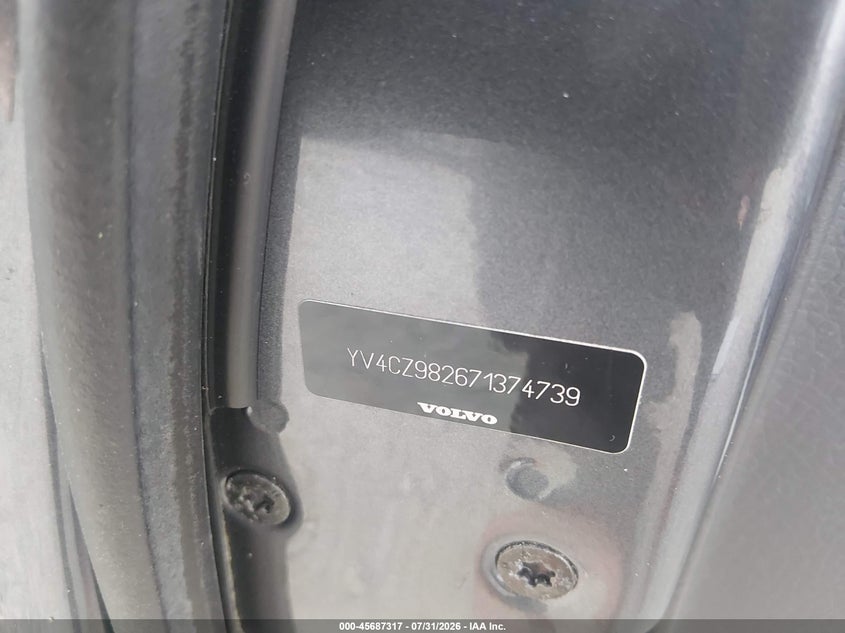2007 Volvo Xc90 VIN YV4CZ982671374739 IAAI salvage auction — NORMAL WEAR, Clear (Georgia), sold $300 on 2026-08-10 (photo 9)