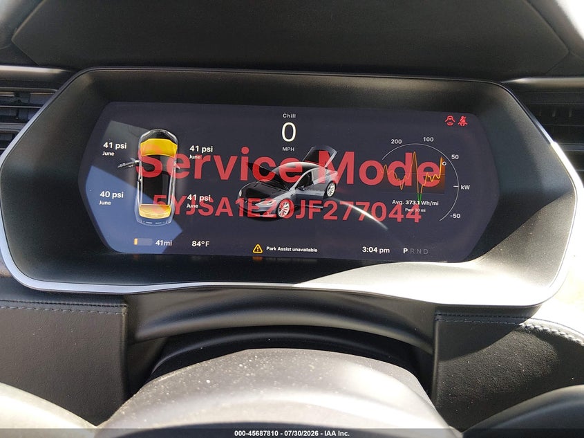 2018 Tesla Model s VIN 5YJSA1E29JF277044 IAAI salvage auction — UNKNOWN, Salvage Title, sold $8,850 on 2026-09-03 (photo 7)
