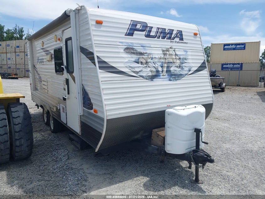 2013 Puma Pt18db VIN 4X4TPUT22DP042741 IAAI salvage auction — UNKNOWN, Clear (Indiana), sold $1,450 on 2026-07-24 (photo 1)