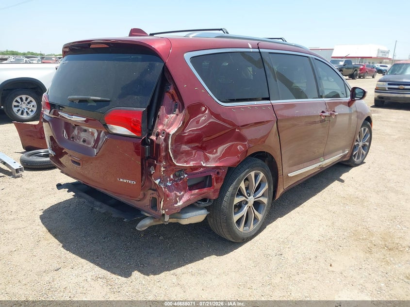 2017 Chrysler Pacifica VIN 2C4RC1GG6HR668782 IAAI salvage auction — RIGHT REAR, Original (Texas), sold $7,700 on 2026-08-22 (photo 4)