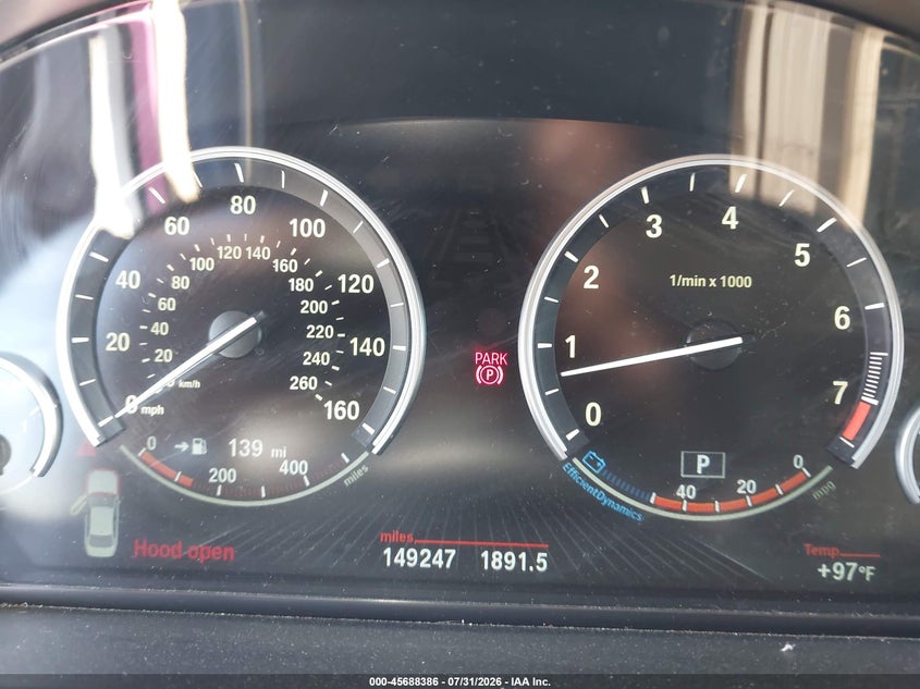 2014 BMW 5 series VIN WBA5B3C50ED535173 IAAI salvage auction — NORMAL WEAR, Original (Texas), sold $1,775 on 2026-08-17 (photo 7)