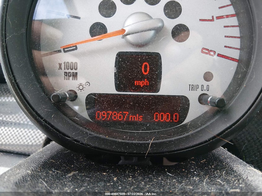 2012 Mini Cooper VIN WMWSV3C52CTY29798 IAAI salvage auction — NORMAL WEAR, Clear-Dealer Only (North Carolina), sold $475 on 2026-08-10 (photo 7)