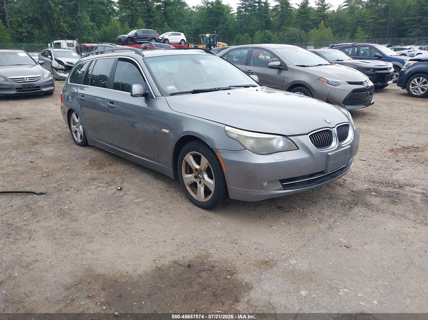 2008 BMW 5 series VIN WBAPT73528CX00390 IAAI salvage auction — NORMAL WEAR, Clear (Massachusetts), sold $500 on 2026-08-01 (photo 1)