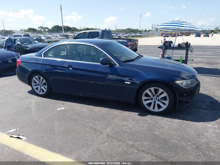 2011 BMW 3 series VIN WBADW3C53BE439706 IAAI salvage auction — LEFT FRONT, Salvage (California), sold $825 on 2026-08-20 (photo 1)