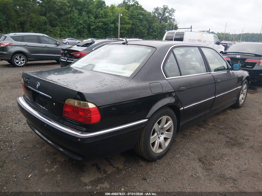 2001 BMW 7 series VIN WBAGH834X1DP28405 IAAI salvage auction — NORMAL WEAR, Clear (Maryland), sold $1,150 on 2026-07-29 (photo 4)