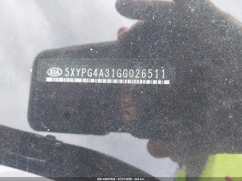 2016 Kia Sorento VIN 5XYPG4A31GG026511 IAAI salvage auction — NORMAL WEAR, Clear (North Carolina), sold $1,575 on 2026-09-03 (photo 9)