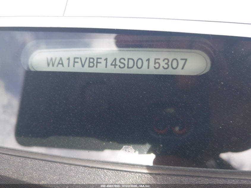 2025 Audi Q8 VIN WA1FVBF14SD015307 IAAI salvage auction — REAR END, Salvage (North Carolina), sold $38,750 on 2026-08-06 (photo 9)
