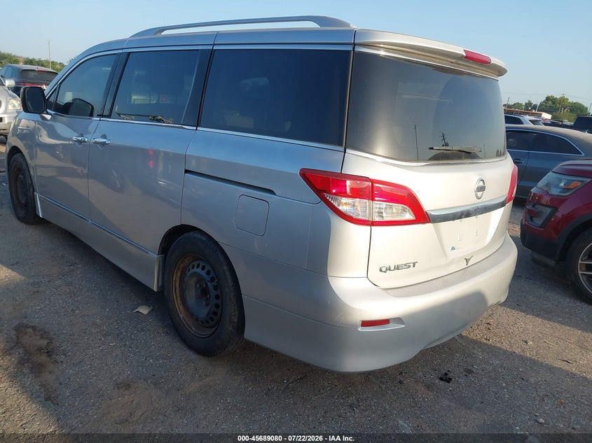 2012 Nissan Quest VIN JN8AE2KP8C9046207 IAAI salvage auction — NORMAL WEAR, Original (Texas), sold $25 on 2026-07-29 (photo 3)