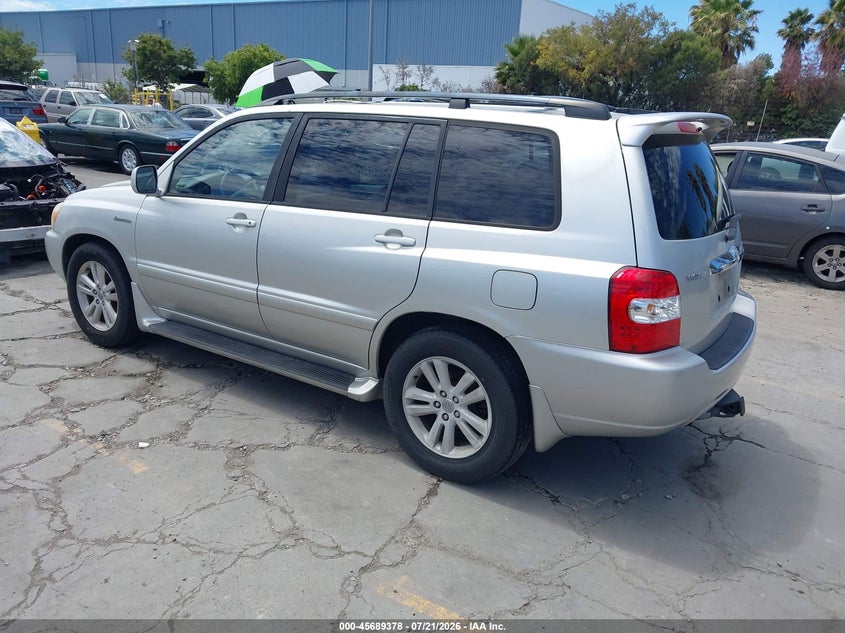 2006 Toyota Highlander hybrid VIN JTEDW21A860007690 IAAI salvage auction — NORMAL WEAR, App For Dup Clear (California), sold $525 on 2026-07-29 (photo 3)