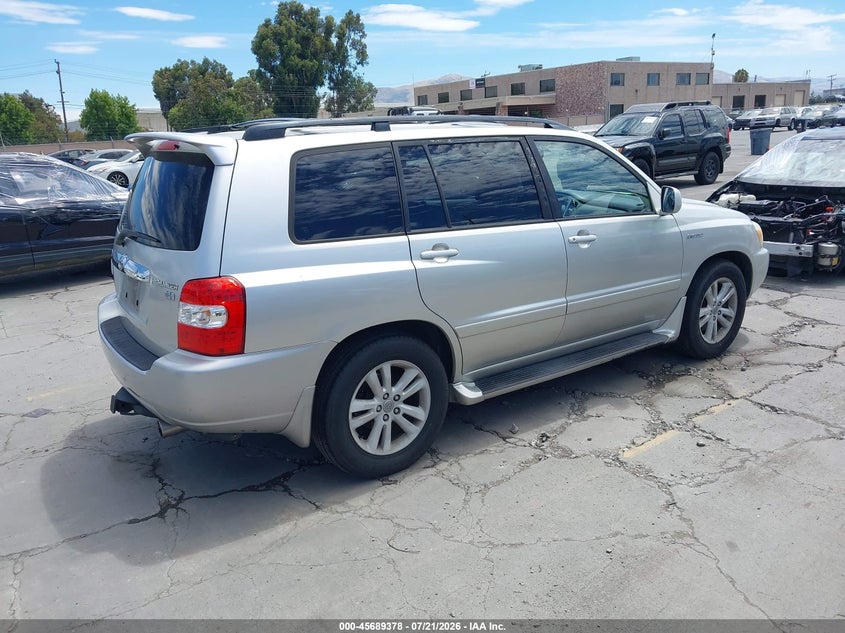 2006 Toyota Highlander hybrid VIN JTEDW21A860007690 IAAI salvage auction — NORMAL WEAR, App For Dup Clear (California), sold $525 on 2026-07-29 (photo 4)