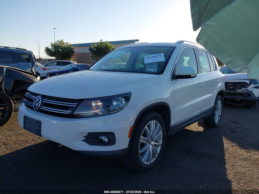 2013 Volkswagen Tiguan VIN WVGAV7AX6DW525802 IAAI salvage auction — REAR END, Salvage Certificate (California), sold $1,250 on 2026-07-31 (photo 2)