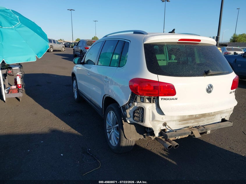 2013 Volkswagen Tiguan VIN WVGAV7AX6DW525802 IAAI salvage auction — REAR END, Salvage Certificate (California), sold $1,250 on 2026-07-31 (photo 3)